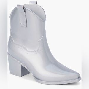 Beach by Matisse Metallic Silver Oakley Western Rain Boot Water Resistant 9 NIB